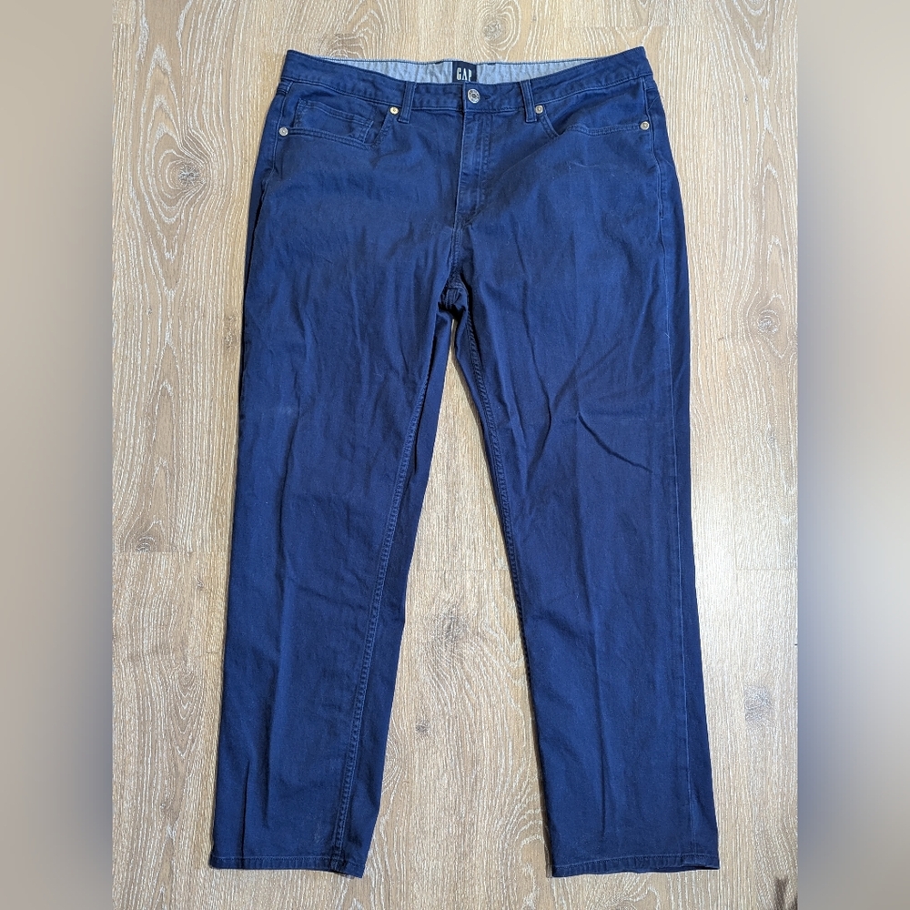 GAP Navy Straight Fit Chino Pants Mens 38x30 Casual Chic Preppy Business‎ Casual